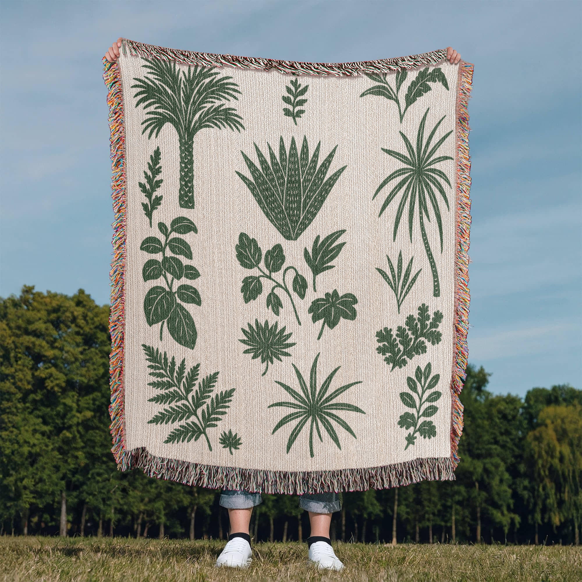 Botanical Garden Woven Blanket – Plush and Pine