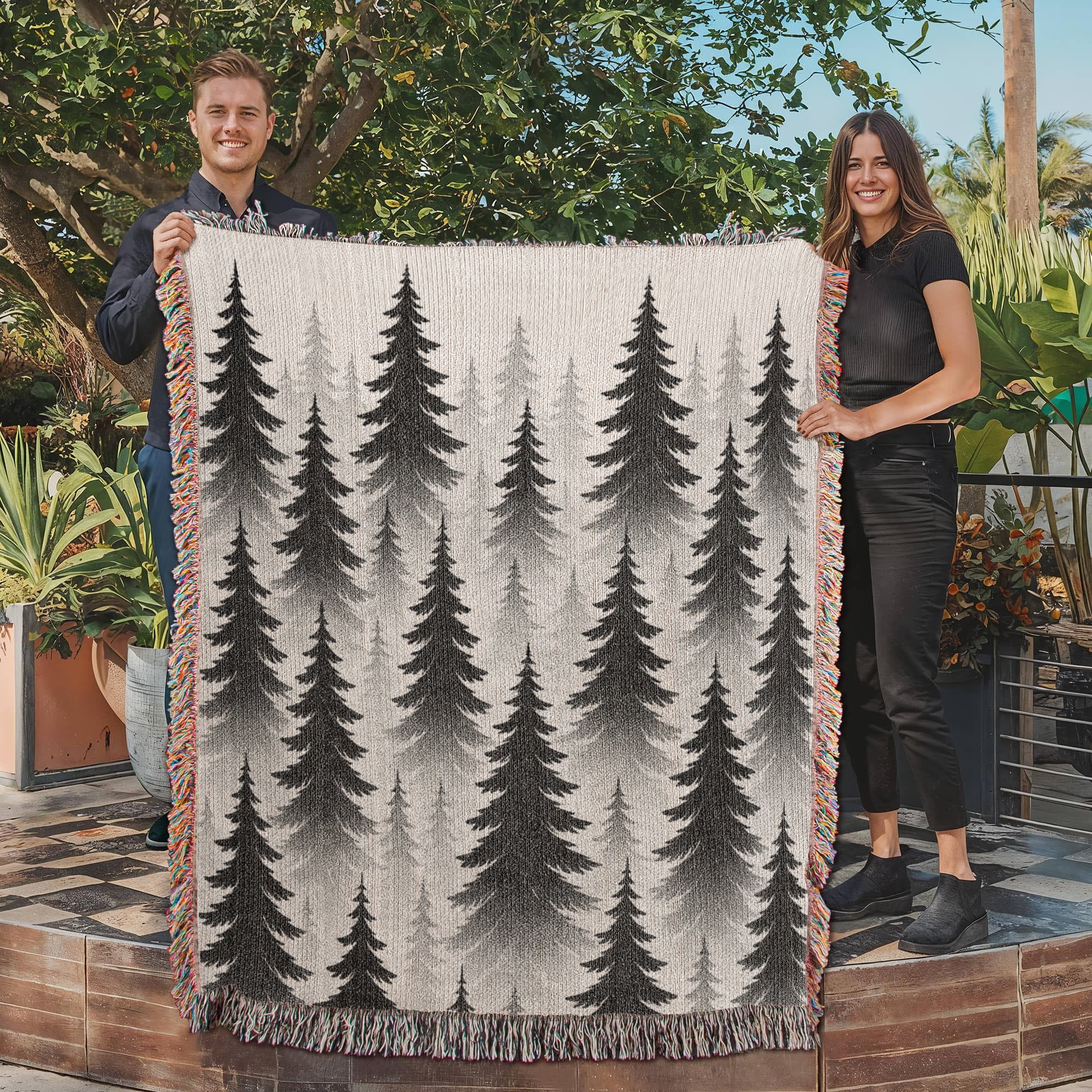 Evergreen Forest Woven Blanket