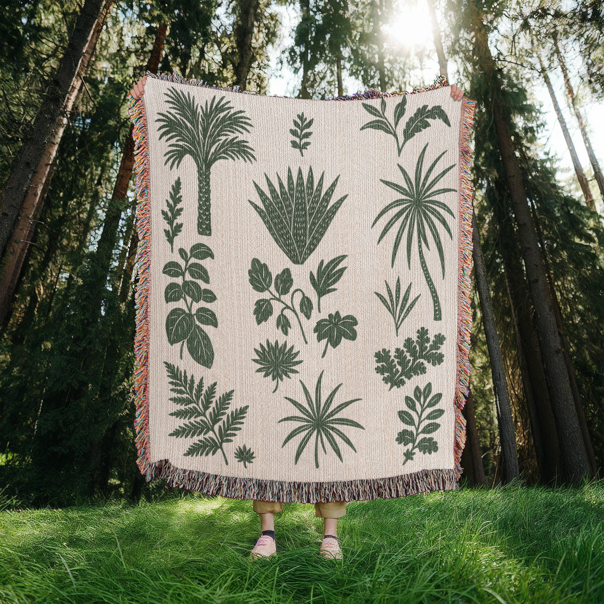 Botanical Garden Woven Blanket – Plush and Pine