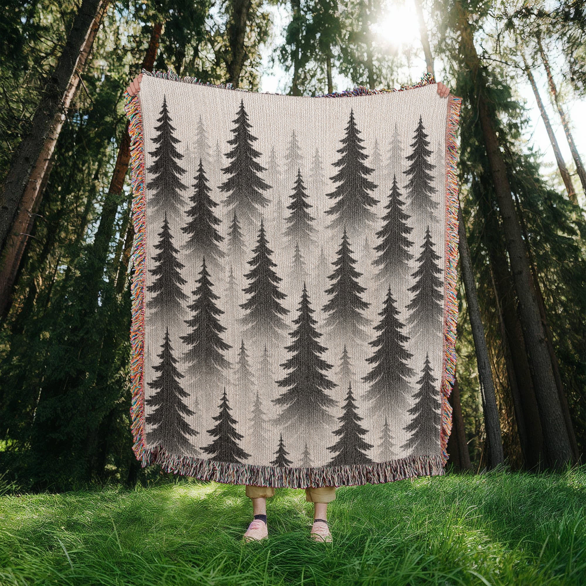 Evergreen Forest Woven Blanket